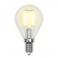 Лампа светодиодная филаментная Uniel E14 6W 3000K прозрачная LED-G45-6W/WW/E14/CL GLA01TR UL-00002201