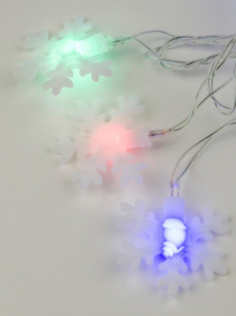 Светодиодная гирлянда Uniel Снежинки 220V разноцветный ULD-S0700-050/DTA MULTI IP20 SNOWFLAKES-3 07936