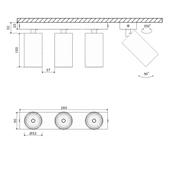 Основание для светильника SWG Mini-VL-M13-WH 004874 Алматы