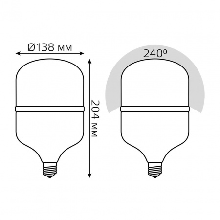 Лампа светодиодная Gauss E27 50W 6500K матовая 63235