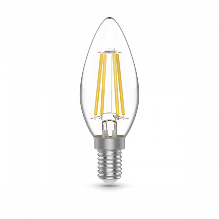 Лампа светодиодная филаментная Gauss E14 4,5W 2700К прозрачная 1031115