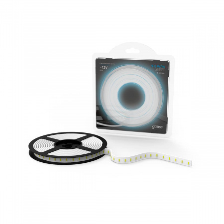 Светодиодная влагозащищенная лента Gauss 9,6W/m 120LED/m 2835SMD холодный белый 5M 311000310 Алматы