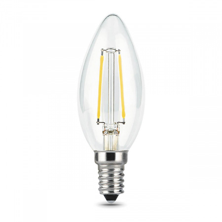 Лампа светодиодная филаментная Gauss E14 7W 2700К прозрачная 103801107