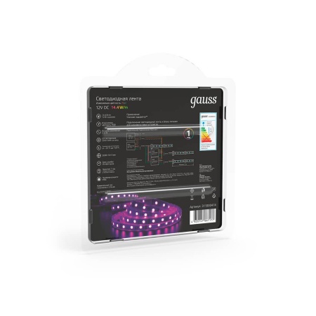 Светодиодная влагозащищенная лента Gauss 14,4W/m 60LED/m 5050SMD RGB 5M 311000414 Алматы