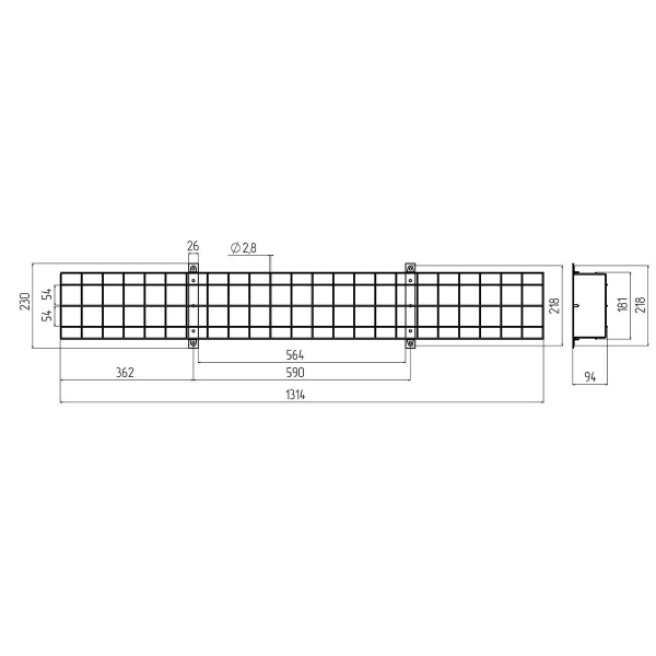Решетка ЭРА SPO-BAR-1300-200 Б0049260 Алматы