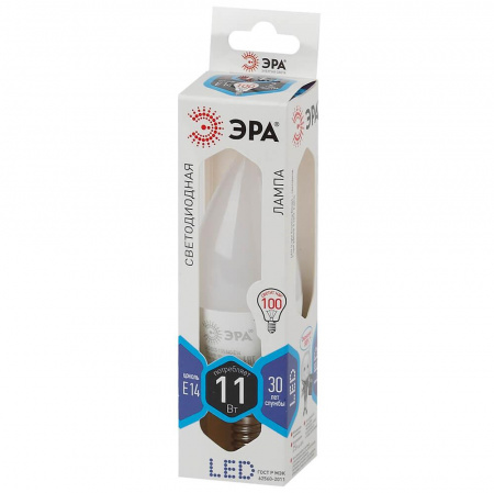 Лампа светодиодная ЭРА E14 11W 4000K матовая LED BXS-11W-840-E14 Б0032993