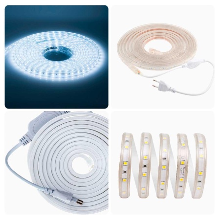 Светодиодная влагозащищенная лента Apeyron 4,8W/m 60LED/m 3528SMD холодный белый 5M 10-04 Алматы
