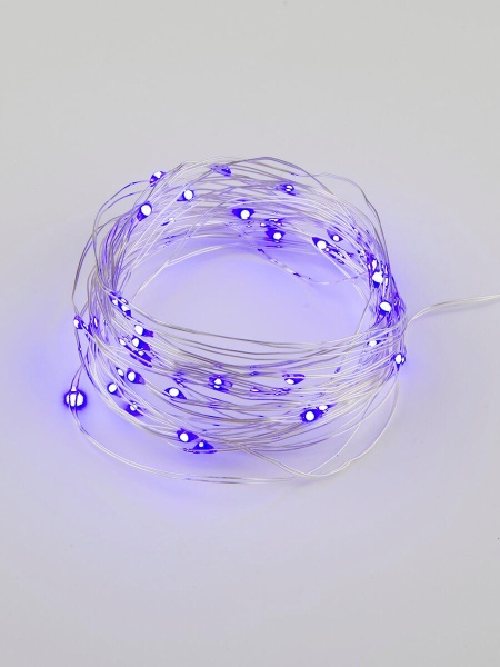 Светодиодная гирлянда Uniel Роса фиолетовый ULD-S0500-050/SCB/2AA Purple IP20 Dew UL-00007185