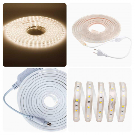 Светодиодная влагозащищенная лента Apeyron 4,8W/m 60LED/m 5050SMD теплый белый 5M 10-05 Алматы