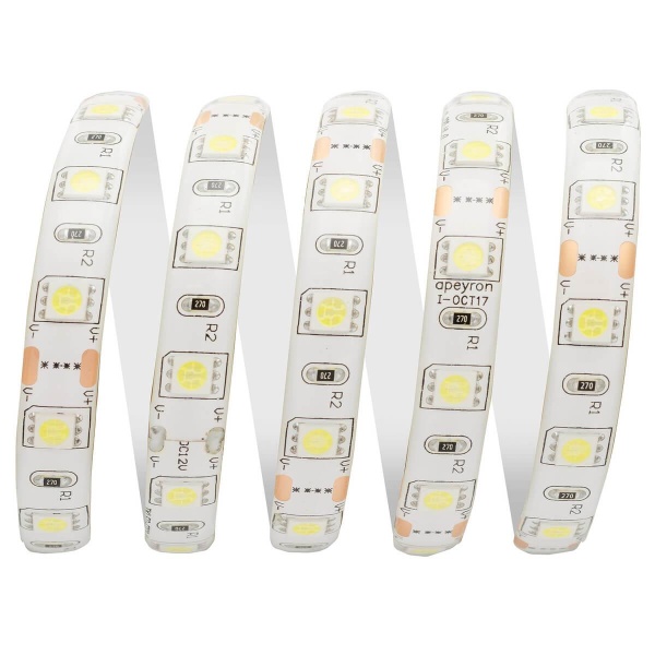 Светодиодная влагозащищенная лента Apeyron 14,4W/m 60Led/m 5050SMD холодный белый 1M 259BL Алматы