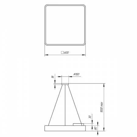 Подвесной светодиодный cветильник Geometria ЭРА Quadro SPO-163-B-40K-050 50Вт 4000К черный Б0050587