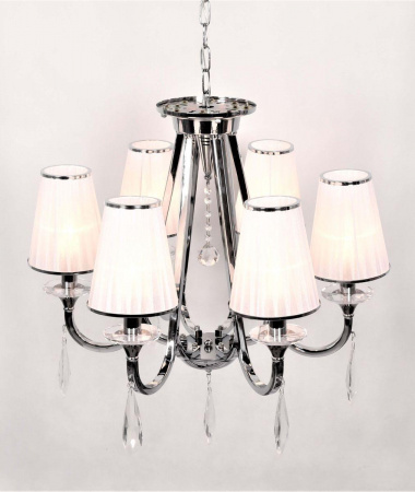 Подвесная люстра Lumina Deco Milesia LDP 8926-6 WT+CHR