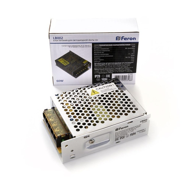 Блок питания для светодиодной ленты Feron LB002 12V 60W IP20 5A 41350 Алматы
