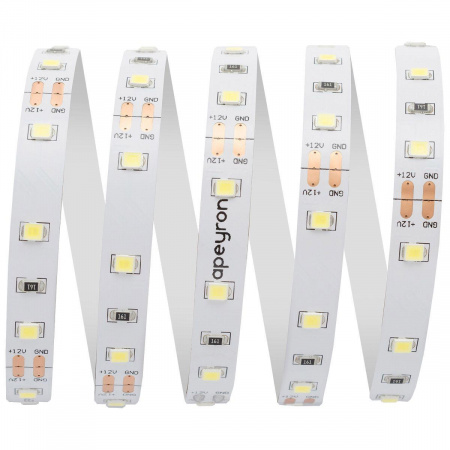 Светодиодная лента Apeyron 4,8W/m 60LED/m 3528SMD холодный белый 2M 208BL Алматы