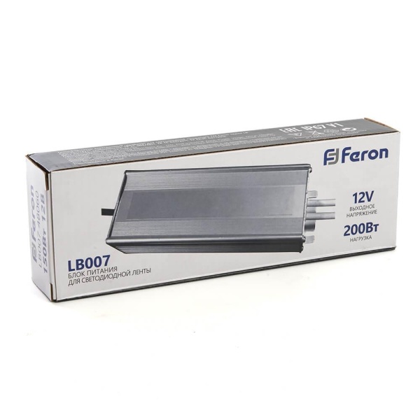 Блок питания для светодиодной ленты Feron LB007 12V 200W IP67 16,5A 48061 Алматы