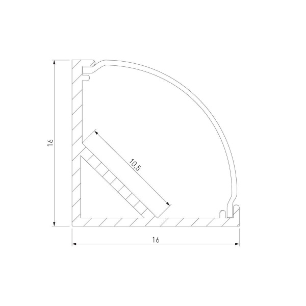 Профиль угловой алюминиевый с рассеивателем Elektrostandard LL-2-ALP008 a053628 Алматы