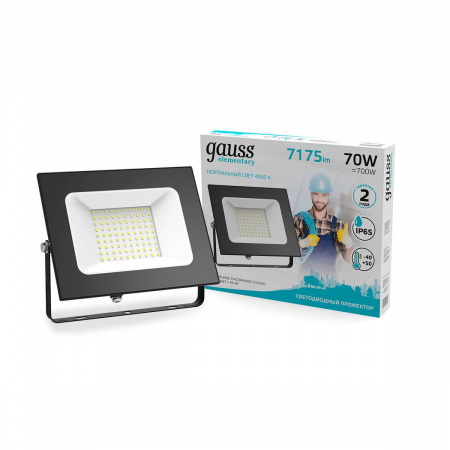 Прожектор светодиодный Gauss Elementary 70W 4000К 613100270