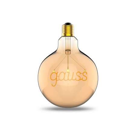 Лампа светодиодная филаментная Gauss E27 2,5W 2000K золотая 175802003