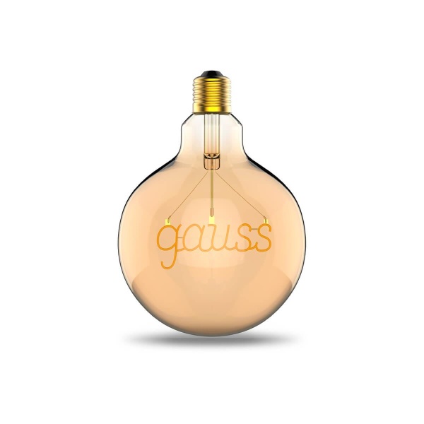 Лампа светодиодная филаментная Gauss E27 2,5W 2000K золотая 175802003