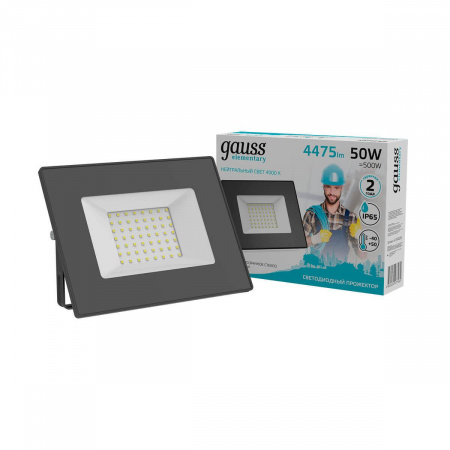 Прожектор светодиодный Gauss Elementary 50W 4000К 613100250