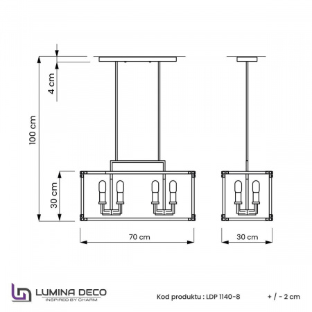 Подвесная люстра Lumina Deco Waldorf LDP 1140-8 BK+MD