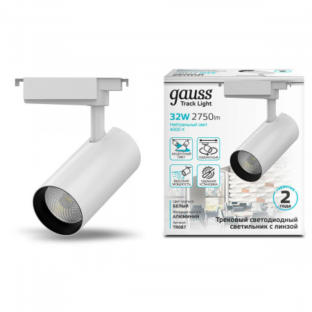 Трековый светодиодный светильник Gauss Track Light Led TR087