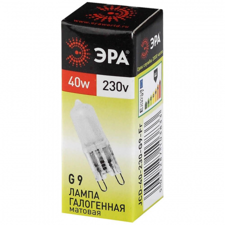 Лампа галогенная ЭРА G9 40W 2700K матовая G9-JCD-40-230V-FR C0027368