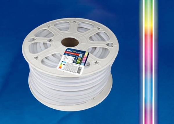 Гибкий неон Uniel 10W/m 80LED/m 5050SMD RGB 50M ULS-N22-5050-80LED/m-8mm-IP67-220V-10W/m-50M-RGB UL-00005581 Алматы