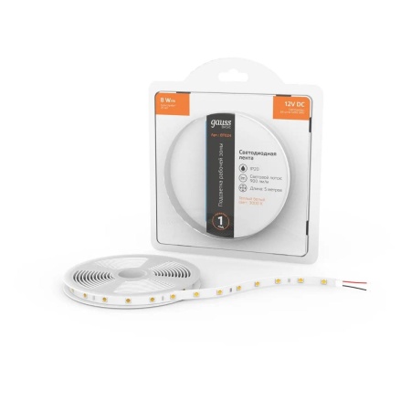 Светодиодная лента Gauss 8W/m 60LED/m 5050SMD теплый белый 5M BT024 Алматы